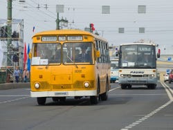 Getting the bus in St Petersburg
