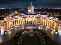 Kazan Cathedral at night