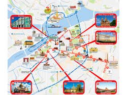 St Petersburg Tourist Bus map